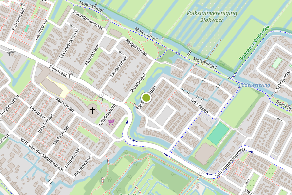 Ambulance-melding op De Rietlanden, Alblasserdam op 27 juni, kaart-overzicht