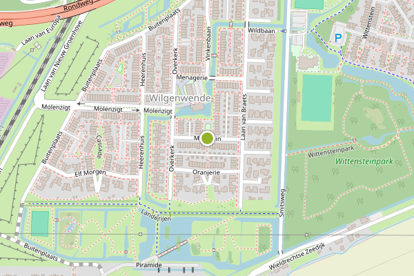 Ambulance-melding op Moestuin, Dordrecht op 29 juni, kaart-overzicht