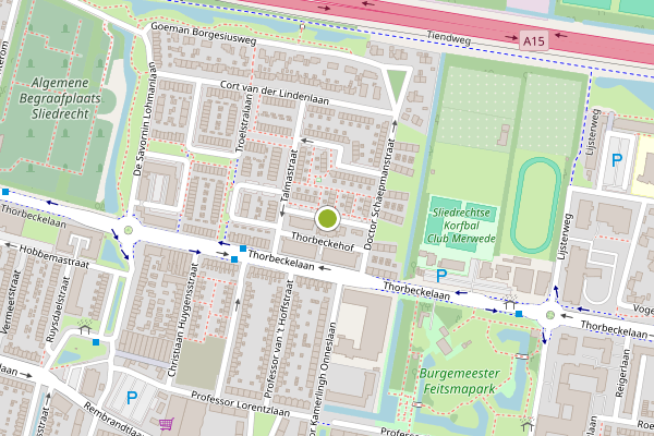 Ambulance-melding op Dr. de Visserstraat, Sliedrecht op 29 juni, kaart-overzicht