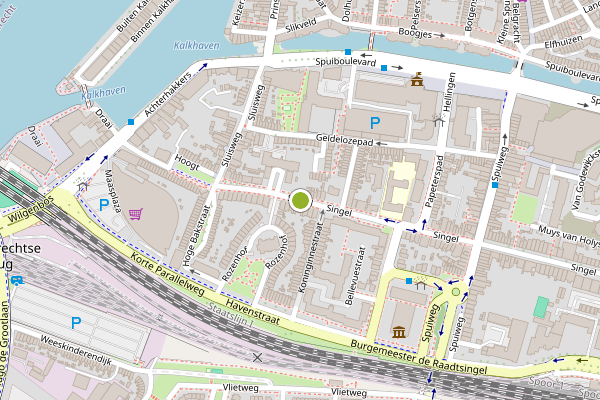 Ambulance-melding op Singel, Dordrecht op 30 juni, kaart-overzicht