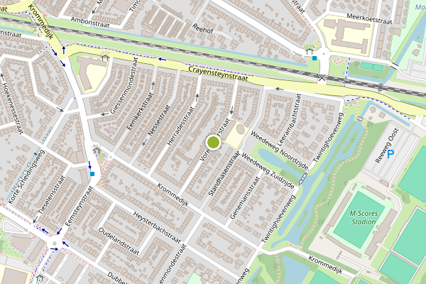 Ambulance-melding op Vorensaterstraat, Dordrecht op 30 juni, kaart-overzicht
