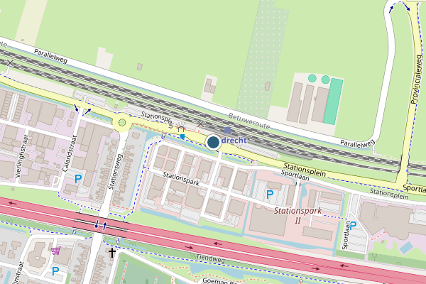 Politie-melding op Stationsplein, Sliedrecht op 30 juni, kaart-overzicht