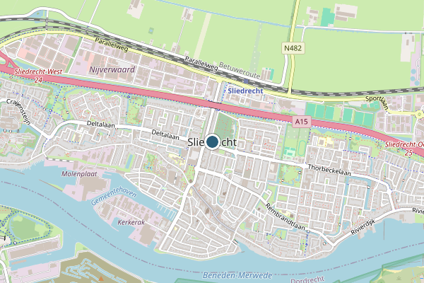Politie-melding op Sliedrecht op 1 juli, kaart-overzicht