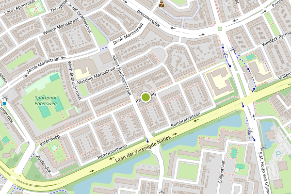 Ambulance-melding op Patersweg, Dordrecht op 2 juli, kaart-overzicht
