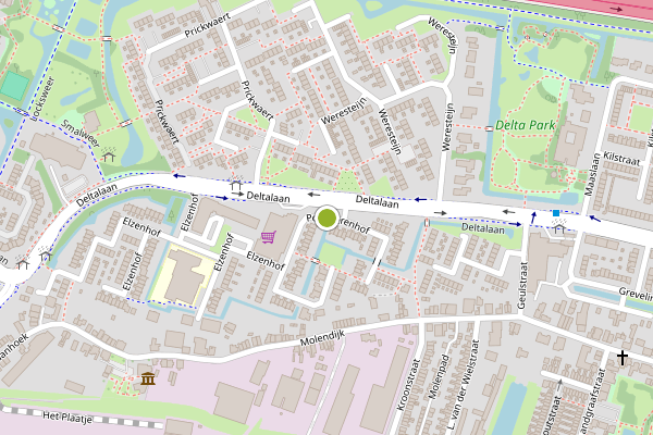Ambulance-melding op Populierenhof, Sliedrecht op 1 juli, kaart-overzicht
