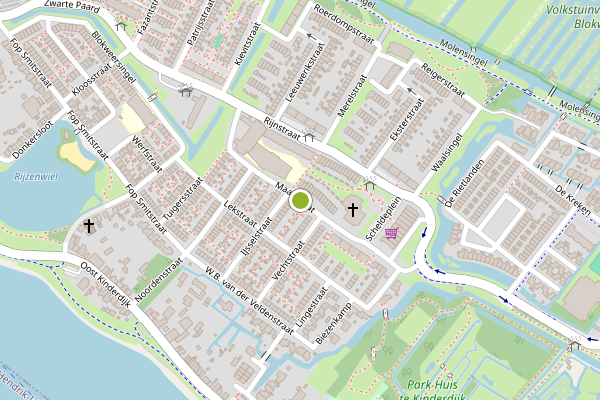 Ambulance-melding op Maasstraat, Alblasserdam op 2 juli, kaart-overzicht
