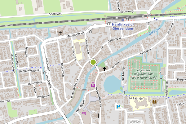 Ambulance-melding op Peulenstraat, Hardinxveld-Giessendam op 2 juli, kaart-overzicht