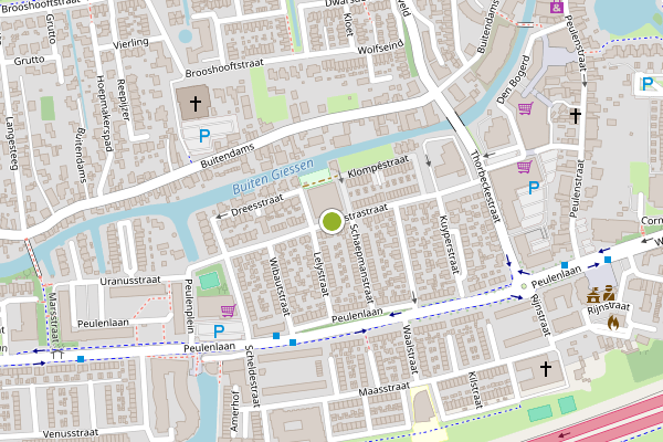 Ambulance-melding op Troelstrastraat, Hardinxveld-Giessendam op 1 juli, kaart-overzicht