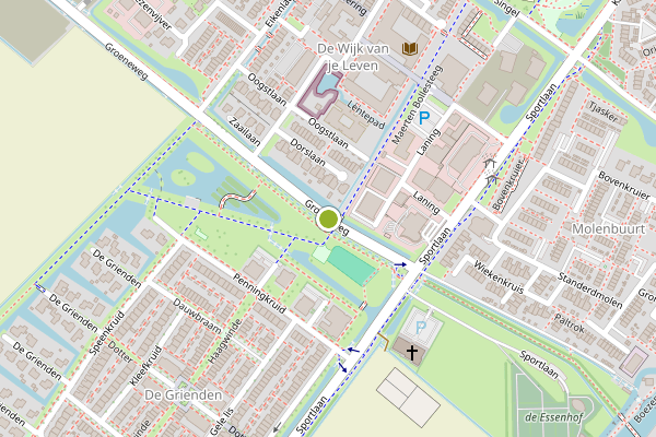 Ambulance-melding op Groeneweg, Puttershoek op 3 juli, kaart-overzicht