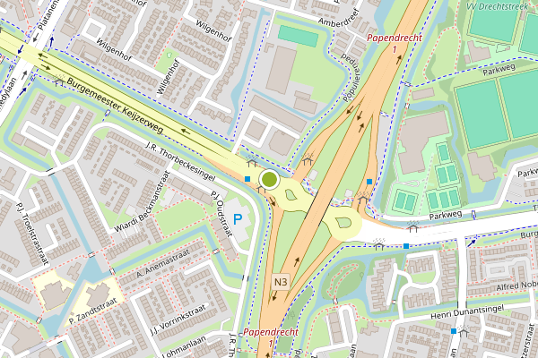 Ambulance-melding op Burgemeester Keijzerweg, Papendrecht op 3 juli, kaart-overzicht
