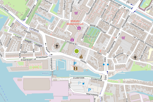 Ambulance-melding op Raadhuisplein, Alblasserdam op 3 juli, kaart-overzicht