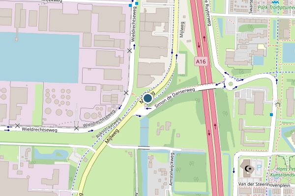 Politie-melding op Mijlweg, Dordrecht op 3 juli, kaart-overzicht