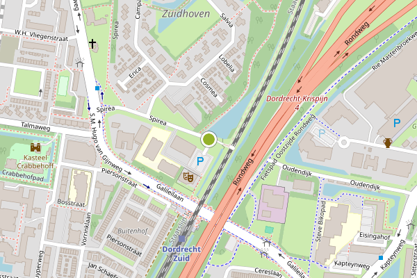 Ambulance-melding op Spirea, Dordrecht op 3 juli, kaart-overzicht