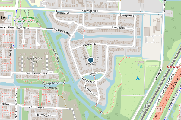Politie-melding op Langedaal, Dordrecht op 5 juli, kaart-overzicht