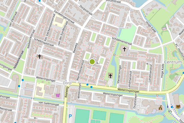 Ambulance-melding op Warmoeziershof, Hendrik-Ido-Ambacht op 6 juli, kaart-overzicht