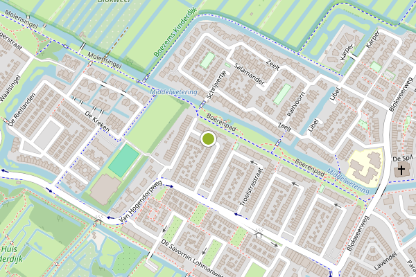 Ambulance-melding op Groen van Prinstererstraat, Alblasserdam op 6 juli, kaart-overzicht