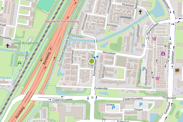 Ambulance-melding op Callistolaan, Dordrecht op 6 juli, kaart-overzicht