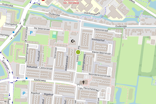 Ambulance-melding op Eddingtonweg, Dordrecht op 6 juli, kaart-overzicht