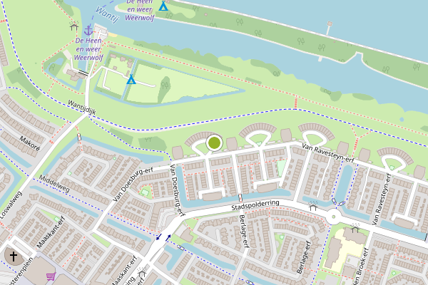 Ambulance-melding op Van Ravesteyn-erf, Dordrecht op 6 juli, kaart-overzicht