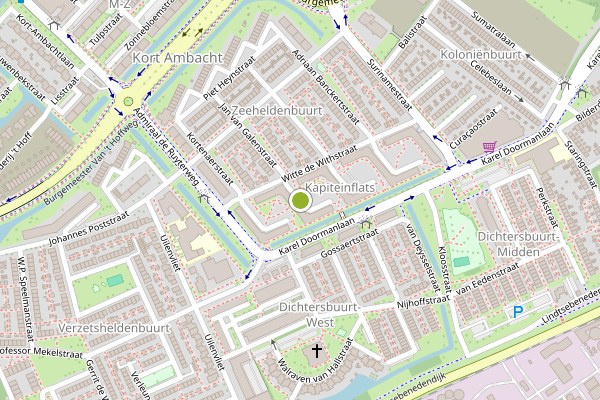 Ambulance-melding op Kapitein Rietbergenflat, Zwijndrecht op 6 juli, kaart-overzicht