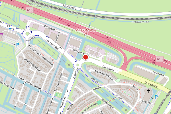 Brandweer-melding op Sopraanweg, Sliedrecht op 5 juli, kaart-overzicht