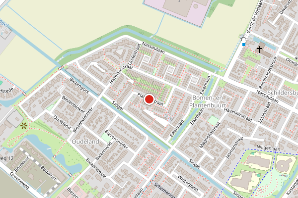 Brandweer-melding op Plataanstraat, Puttershoek op 6 juli, kaart-overzicht
