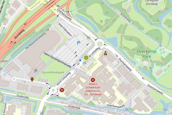 Ambulance-melding op Karel Lotsyweg, Dordrecht op 7 juli, kaart-overzicht