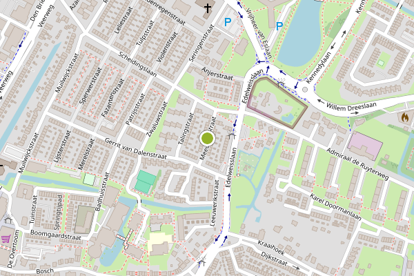 Ambulance-melding op Meeuwenstraat, Papendrecht op 7 juli, kaart-overzicht