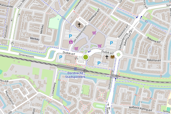 Ambulance-melding op Dudokplein, Dordrecht op 8 juli, kaart-overzicht