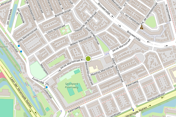 Ambulance-melding op Jacob Marisstraat, Dordrecht op 9 juli, kaart-overzicht