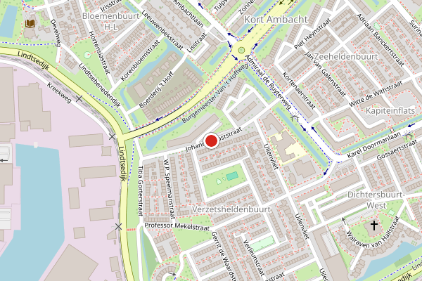 Brandweer-melding op Johannes Poststraat, Zwijndrecht op 9 juli, kaart-overzicht