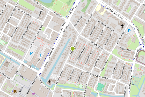 Ambulance-melding op Muilwijckstraat, Papendrecht op 9 juli, kaart-overzicht