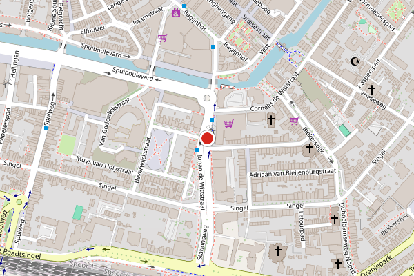 Brandweer-melding op Johan de Wittstraat, Dordrecht op 9 juli, kaart-overzicht