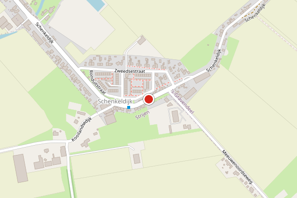 Brandweer-melding op Schenkeldijk, 's-Gravendeel op 10 juli, kaart-overzicht