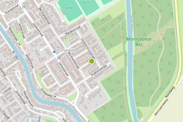Ambulance-melding op Willem de Zwijgerstraat, Strijen op 11 juli, kaart-overzicht