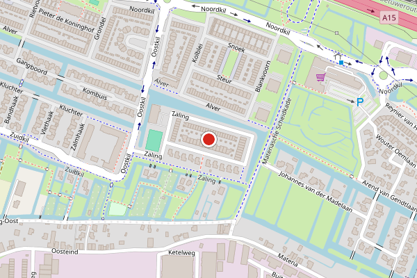 Brandweer-melding op Zaling, Papendrecht op 11 juli, kaart-overzicht