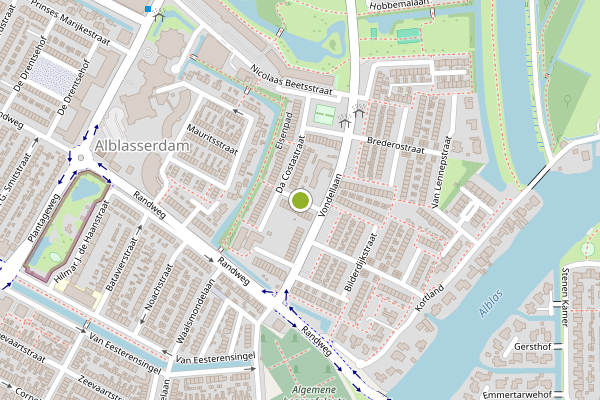 Ambulance-melding op Potgieterstraat, Alblasserdam op 11 juli, kaart-overzicht