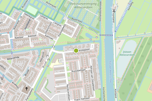 Ambulance-melding op Mesdaglaan, Alblasserdam op 12 juli, kaart-overzicht