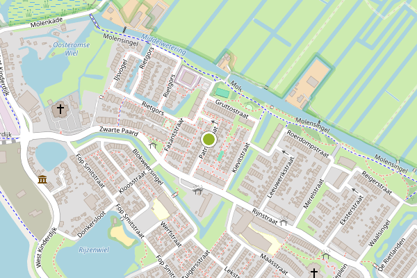 Ambulance-melding op Patrijsstraat, Alblasserdam op 12 juli, kaart-overzicht