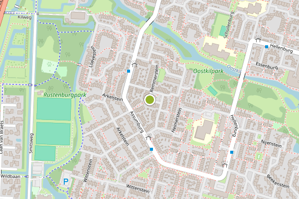 Ambulance-melding op Assumburg, Dordrecht op 13 juli, kaart-overzicht
