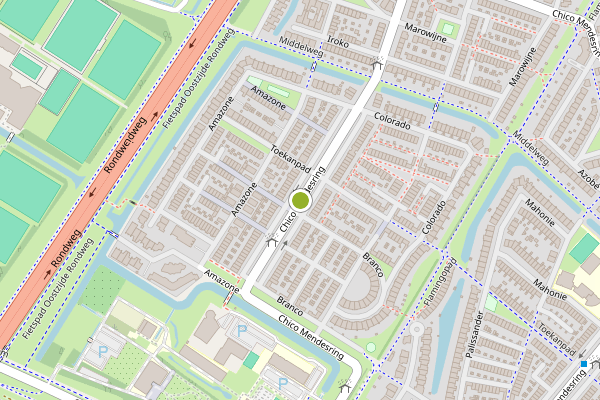 Ambulance-melding op Chico Mendesring, Dordrecht op 13 juli, kaart-overzicht