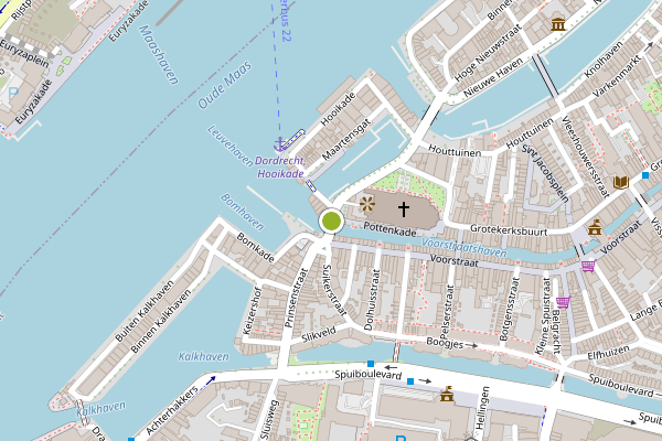 Ambulance-melding op Leuvebrug, Dordrecht op 15 juli, kaart-overzicht