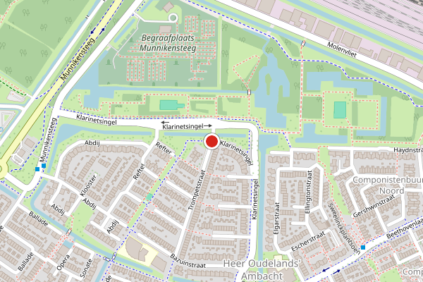Brandweer-melding op Klarinetsingel, Zwijndrecht op 14 juli, kaart-overzicht