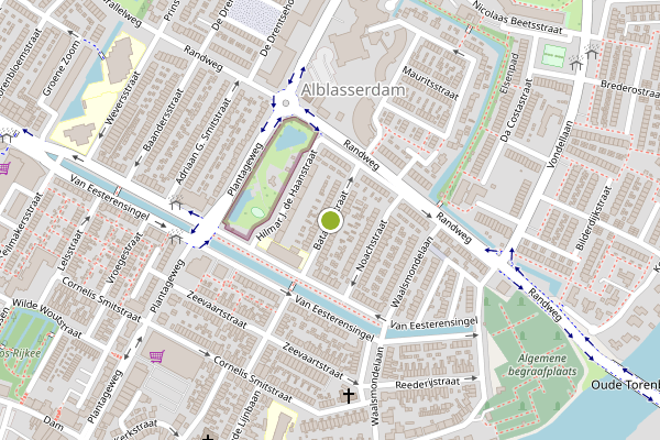 Ambulance-melding op Batavierstraat, Alblasserdam op 15 juli, kaart-overzicht