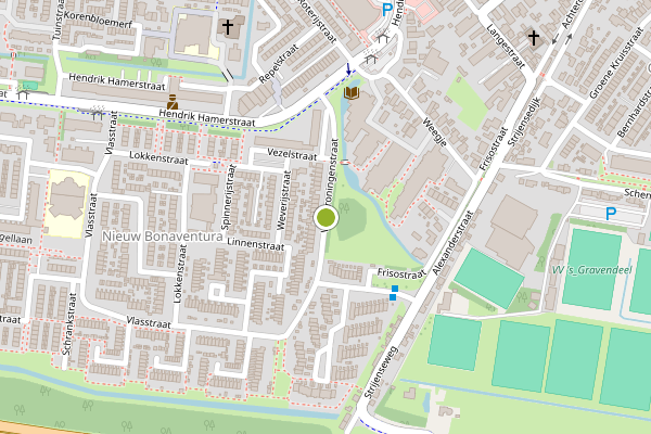 Ambulance-melding op Van Groningenstraat, 's-Gravendeel op 16 juli, kaart-overzicht