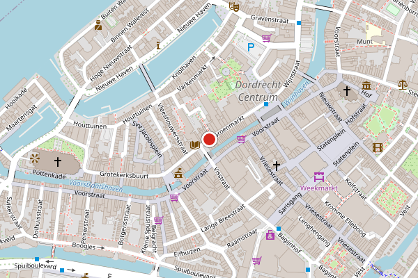 Brandweer-melding op Groenmarkt, Dordrecht op 17 juli, kaart-overzicht