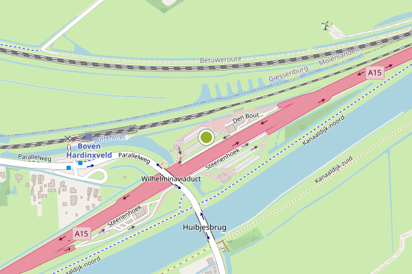 Ambulance-melding op Den Bout, Hardinxveld-Giessendam op 12 juli, kaart-overzicht