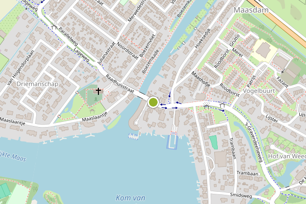 Ambulance-melding op Raadhuisstraat, Maasdam op 18 juli, kaart-overzicht