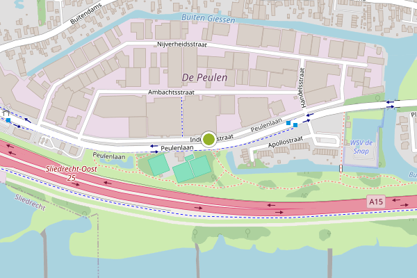 Ambulance-melding op Industriestraat, Hardinxveld-Giessendam op 18 juli, kaart-overzicht