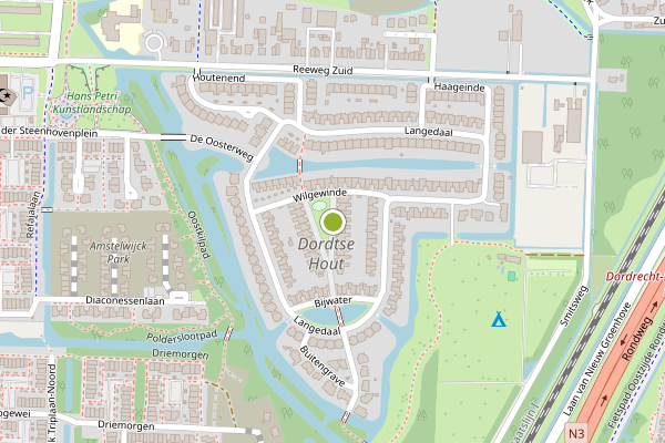Ambulance-melding op Wilgewinde, Dordrecht op 18 juli, kaart-overzicht